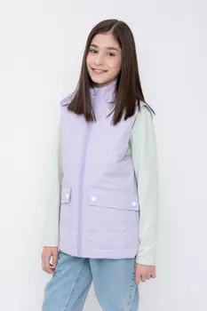 Жилет с капюшоном для девочки для девочек CROCKID, ВК 35011/8 ГР, цвет - фиолетовый