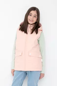 Жилет с капюшоном для девочки для девочек CROCKID, ВК 35011/7 ГР, цвет - розовый