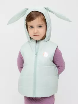 Жилет с капюшоном для девочки для девочек CROCKID, ВК 35010/6 ГР, цвет - голубой