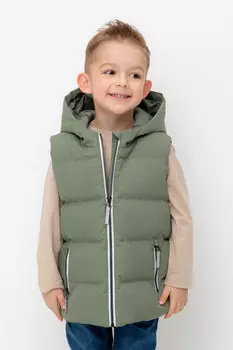Жилет с капюшоном для мальчика для мальчиков CROCKID, ВК 35018/4 ГР (128-152), цвет - хаки