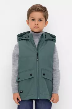 Жилет с капюшоном для мальчика для мальчиков CROCKID, ВК 35011/14 ГР (98-128), цвет - зеленый