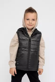 Жилет с капюшоном для мальчика для мальчиков CROCKID, ВК 35009/18 ГР, цвет - черный3