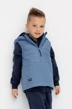 Жилет с капюшоном для мальчика для мальчиков CROCKID, ВК 35009/16 ГР, цвет - синий