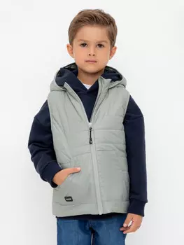 Жилет с капюшоном для мальчика для мальчиков CROCKID, ВК 35009/19 ГР, цвет - зеленый