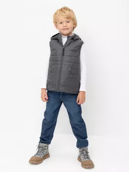Жилет с капюшоном для мальчика для мальчиков CROCKID, ВК 35009/20 ГР, цвет - темно-серый