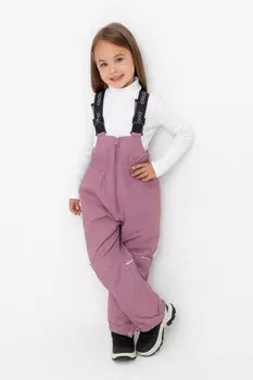Зимний детский полукомбинезон с утеплителем нового поколения для девочек CROCKID, ВК 40002/24/6 ГР, цвет - фиолетовый