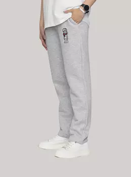 Брюки женские спортивные свободного кроя "Болельщица", цвет серый (L)