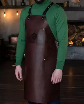 Фартук из кожи для гриля "Бостон" горький шоколад