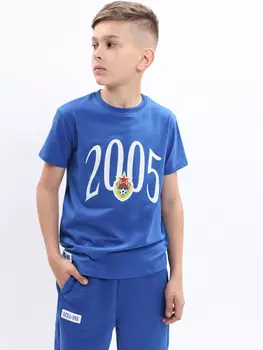Футболка ДНК ЦСКА 2005 лого синяя детская (110)