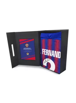 Футболка игровая домашняя EL 2020/2021 с автографом ФЕРНАНДЕСА в подарочной коробке (M)