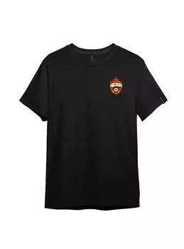 Футболка "Эмблема ПФК ЦСКА", цвет чёрный (v2) (M)