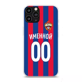 Именной клип-кейс для iPhone "Красно-синяя классика" (IPhone 8 Plus)