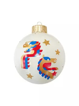 Ёлочная игрушка шар "Конь и дракон" в подарочной упаковке