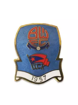 Коллекционный значок Bolton Wanderers-ЦСК МО, цвет голубой