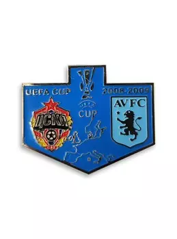 Коллекционный значок Кубок УЕФА 2008-2009 ЦСКА-Астон Вилла