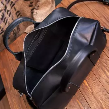 Кожаная дорожная сумка, черный тмин