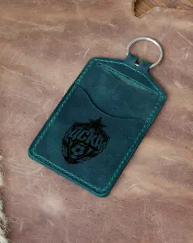 Кожаный бейдж для пропуска, винтажный цукини