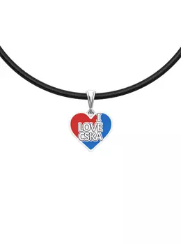 Кулон "I love CSKA" серебро,эмаль