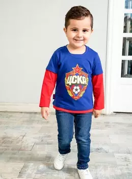 Лонгслив детский ЭМБЛЕМА, цвет синий (122)