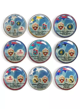 Набор коллекционных значков ЛЧ 2011-2012 (9 шт)