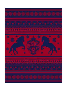 Плед вязаный "Кони"