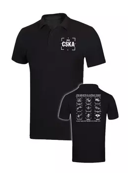 Поло PFC CSKA чёрное "Атомная бомба" (L)