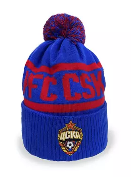Шапка PFC CSKA, цвет синий, трикотажная, вязаная