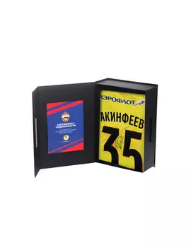 Свитер вратарский 2021/2022 цвет жёлтый с автографом АКИНФЕЕВА в подарочной коробке (M)
