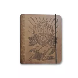 Тетрадь со сменным блоком ЦСКА в деревянной обложке, цвет палисандр