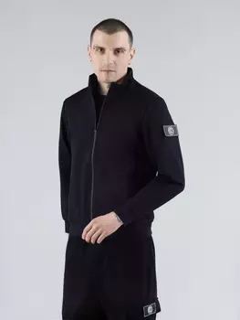 Толстовка на молнии со съёмным патчем ОЛЛС, чёрная (S)