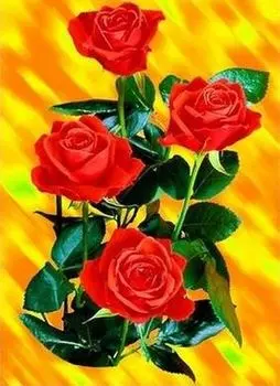 Рисунок на ткани «Красные розы»