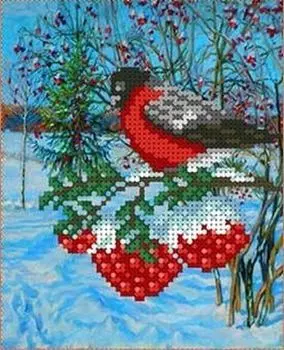 Рисунок на ткани «Снегирь»