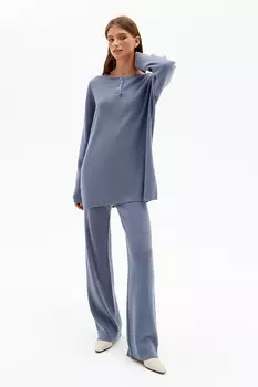 Брюки вязаные в рубчик