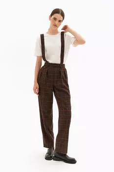 Брюки зауженные с лямками