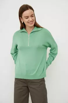 Джемпер облегченный с воротником стойкой на молнии