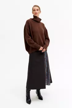 Юбка миди со струящейся вставкой