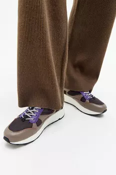 Кроссовки кожаные с текстильными вставками