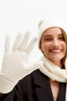 Перчатки с отворотом тачскрин