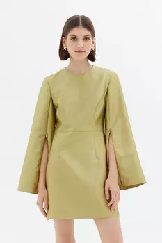 Платье мини с разрезами на рукавах