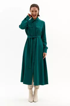 Платье-рубашка с карманами и поясом