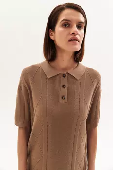 Поло фактурной вязки