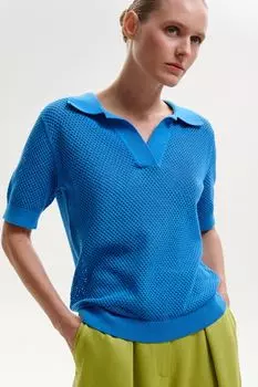 Поло вафельная вязка
