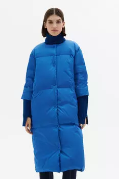 Пуховик с укороченным рукавом и трикотажными деталями