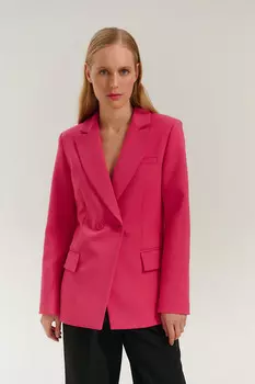 Жакет приталенный с косым бортом