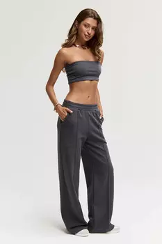 Брюки клеш со стрелкой цвета антрацит