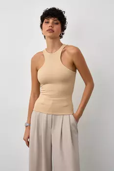 Майка из хлопка цвета беж