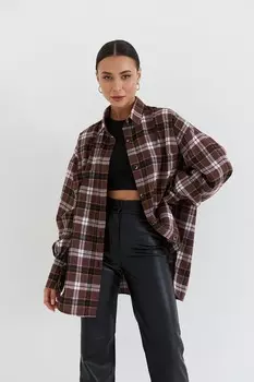 Рубашка из фланели шоколадного цвета