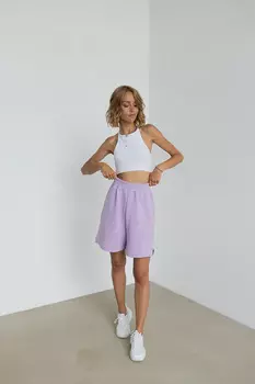 Шорты бойфренда сиреневого цвета