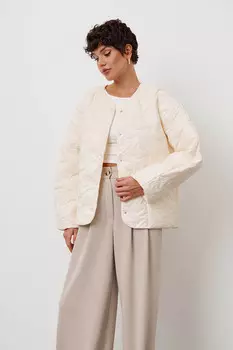 Стеганая куртка с карманами цвета зефир