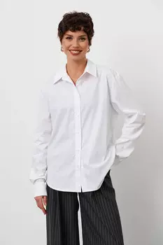 Свободная базовая рубашка из хлопка белого цвета